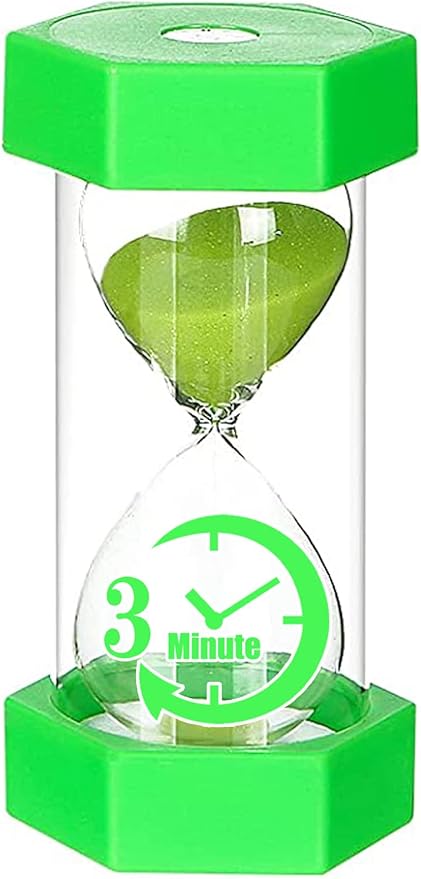 HorseX Kum saati, çocuk zamanlayıcısı, dekoratif kum saati, zamanlayıcı sınıflarda, mutfaklarda, evlerde, ofislerde ve ayrıca dekoratif zamanlayıcı saat olarak kullanılabilir (3 dakika, yeşil)...