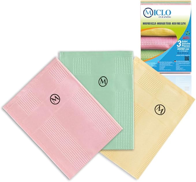 CLEANING | Mikrofiber Temizlik Bezi 3'lü Set | Sihirli Bez | Cam, Ayna Bezi | Soft Seri
