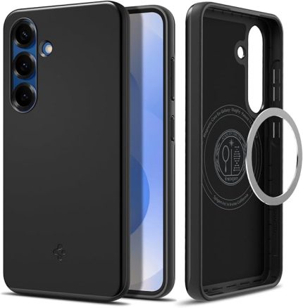 Galaxy S25 ince Kılıf Thin Fit Hava Kanalı Teknolojisi™ Askeri Sınıf Koruma Thin Fit MagFit özellikli Black Kapak - ACS08993