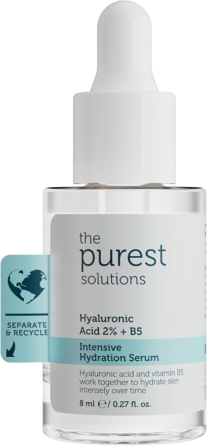 Purest Solutions Yoğun Nemlendirme ve Dolgun Görünüm Etkili Yenileyici Hyalüronik Asit Cilt Bakım Serumu, Seyahat Boy 8 ml