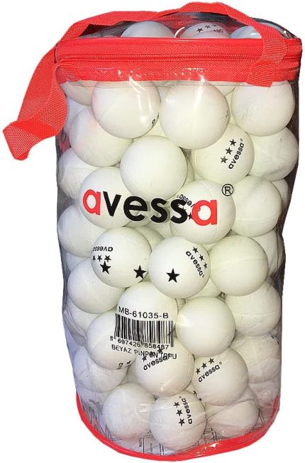 Çantalı 3 Yıldız 40 MM 100'lü Masa Tenisi Topu Beyaz Pinpon Topu