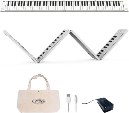 Carry-on Folding 88 Tuşlu Taşınabilir & Katlanabilir Dijital Piyano (Beyaz)