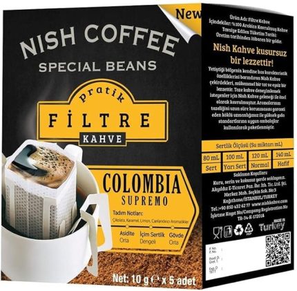 Pratik Filtre Kahve Kolombiya, (5 x 9 gr)