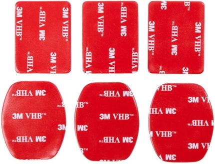 Aksiyon Kameralara Uyumlu 3 Adet Düz 3 Adet Oval 3M Yapışkan Bant