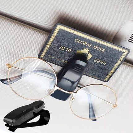 İçi Gözlük Tutucu Kart Tutucu Minimalist Yaylı Klips Oto Gözlük Tutucu Siyah