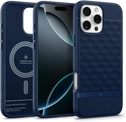 Caseology iPhone 16 Pro MagSafe Kılıf Parallax Mag Hava Kanalı Teknolojisi™ Askeri Sınıf Koruma Midnight Blue 3 Boyutlu Tasarım Kapak - ACS08171