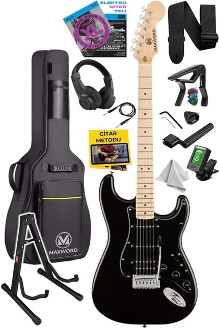 MAP-35BK-ST Maple Klavye SSH Profesyonel Elektro Gitar Seti
