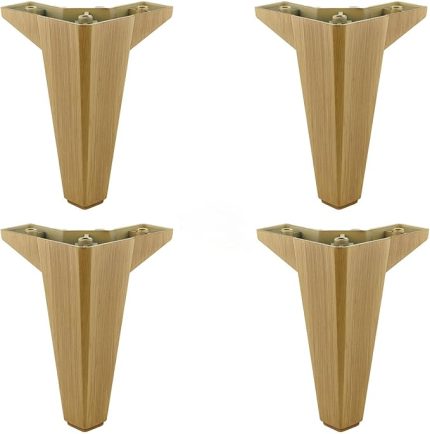 4 ADET Sedir Lüks Mobilya Kanepe Sehpa TV Ünitesi Koltuk Ayağı 15 cm Desenli Açık Ceviz Baza Ayak (4 ADET)