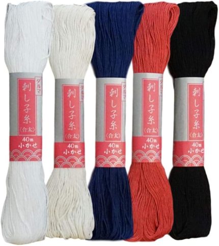 Yokota Sashiko İplik 5 Yumak Temel Renk Seti (Kalın Sashiko İplik - Futo)