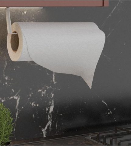 Metal Beyaz Yapışkanlı Kağıt Havluluk Yapışkanlı Havlu Askılığı, Banyo Askısı Yapışkanlı Havluluk ve Peçetelik 3M Yapışkanlı Tasarım