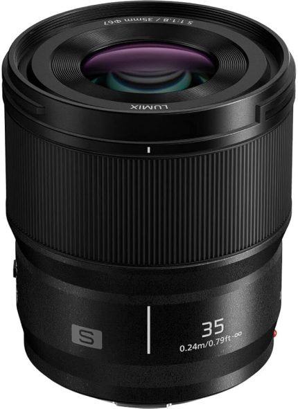 S-S35E LUMIX S objektif (35 mm, F1.8, filtre boyutu 67 mm, toz, su sıçramalarına ve soğuğa dayanıklı) siyah