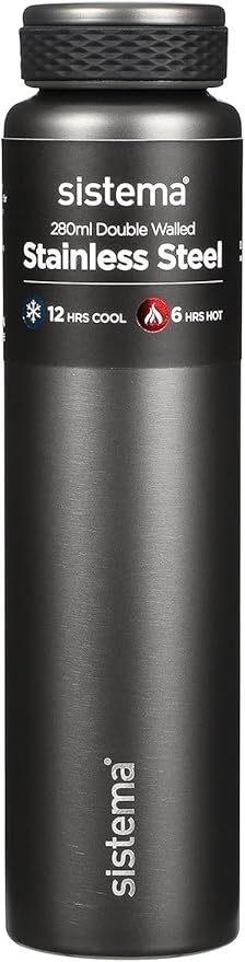 Hydrate içecek şişesi, paslanmaz çelik, 280 ml, BPA içermez, çift duvarlı vakum izolasyonlu içecek şişesi, sıvıları sıcak ve serin tutar, çeşitli renklerde