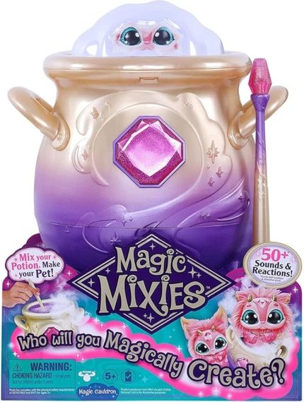 Mixies -Sihirli Mixies İnteraktif 8 inç Pembe Peluş Oyuncak ile Büyülü Misting Caldron