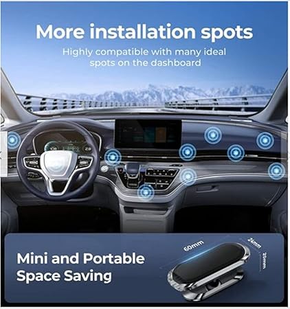 Manyetik Araç Telefonu Tutucu, 360 ° Döndürme ile Araba Manyetik Montaj için Telefon Tutucu, Evrensel Mıknatıs Cep Telefonu Montaj Panosu Cradle - Görsel 3