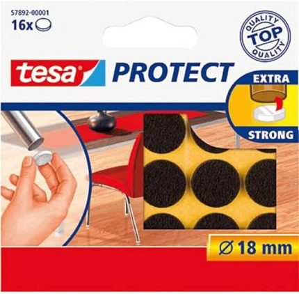 Protect keçe kaydırıcı, yuvarlak, Ø18 mm, kahverengi, 16 adet