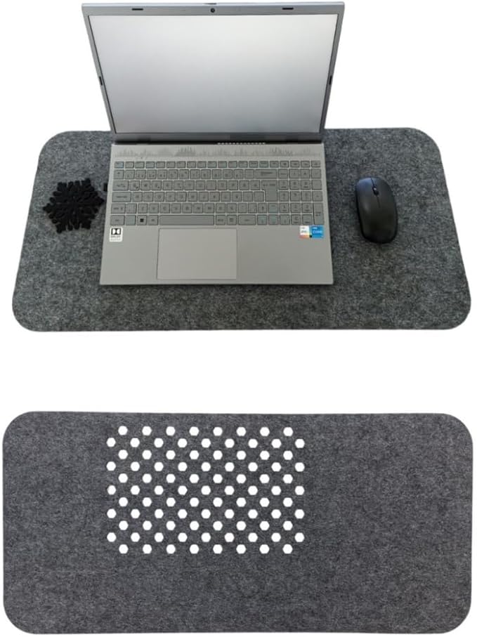 Keçe Masa Üstü Mouse Pad ve Bilgisayar Düzenleyici 70x32 cm – Antibakteriyel Mat, Doğal Keçe Mat, Masa Koruyucu Altlık, Ofis ve Ev için Minimalist Tasarım (koyu gri)