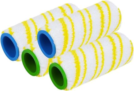 Mikrofiber silindir seti, 4 adet uyumlu Kärcher FC3 FC3D FC5 FC7 elektrikli süpürge fırçası, rulo, tambur, yıkanabilir, yüksek kir