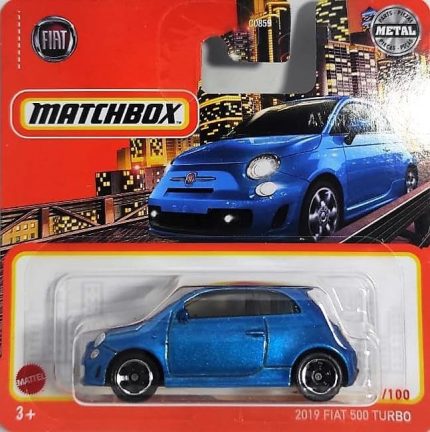 Matchbox 2019 Fiat 500 Turbo Blue 11/100 (Kısa Kart) HFR65