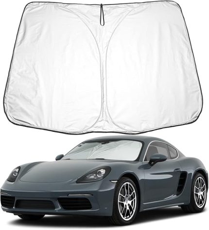 Cayman S Coupe Porsche 718 911 Cayman 2015-2022 ile uyumlu güneş koruması, ön cam örtüsü, 911 ön cam için, bloke UV kaplama, katlanabilir