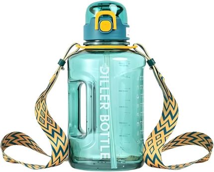 1700ml Mega Boy Askılı Kulplu Motivasyon Tritan Su Matarası (Yeşil)