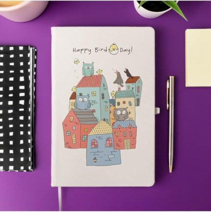Happy Birdday Not Defteri 13 Cm X 21 Cm Ölçülerinde, 100 Yaprak Çizgili Defter