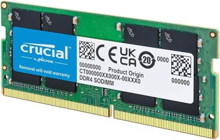 RAM DDR4 32Go 3200MHz SODIMM CL22, Mémoire pour Ordinateur Portable, Mini PC (ou 2933MHz / 2666MHz) - CT32G4SFD832A