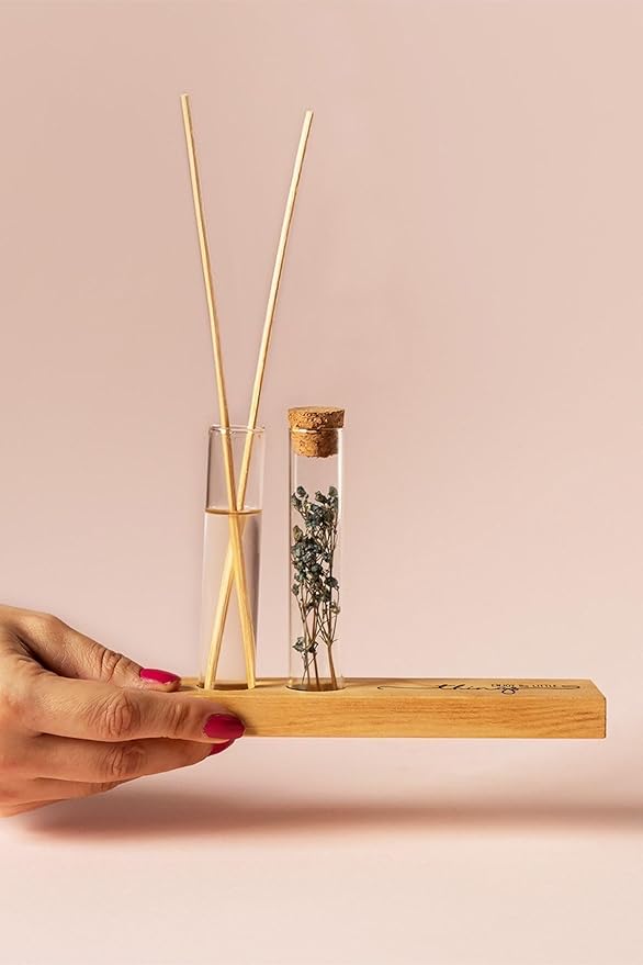 Günü Hediyesi Mottolu Çiçekli Dekoratif Set - Bambu Oda Kokusu Şişesi - Görsel 3