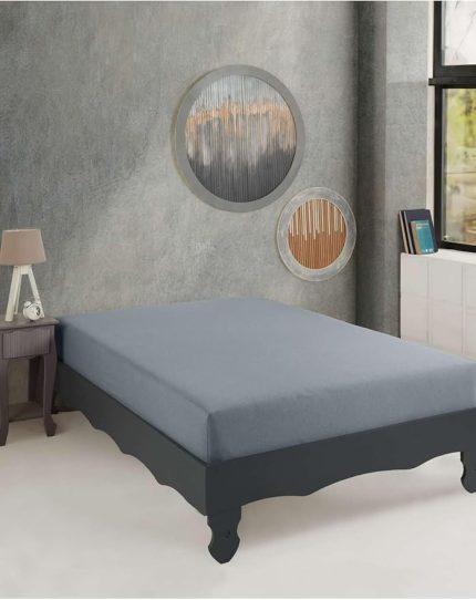 Tek/Çift Kişilik Lastikli Penye Çarşaf Pamuklu Fitted Antrasit 160 x 200