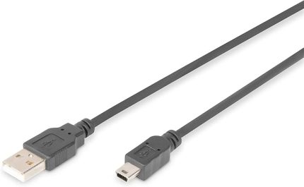 AK-300108-010-S Usb 2.0 Bağlantı Kablosu, A Tipinde - Mini B (5 Pimli) M/M, 1.0M, Usb 2.0 Uyumlu, Bl