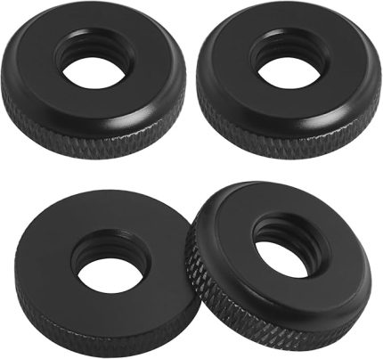 4 adet mikrofon kamera tripod vidaları sıcak ayakkabı kilitleme topuzu somun deliği 3/8 inç alüminyum alaşım başparmak tekerlek kilidi somun adaptörü selfie çubukları tripod vidaları için uygun