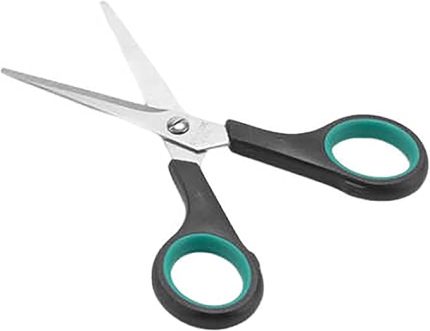 Paslanmaz Çelik Makas, Ergonomik Turkuaz-Siyah Tutma Kollu (18 cm)