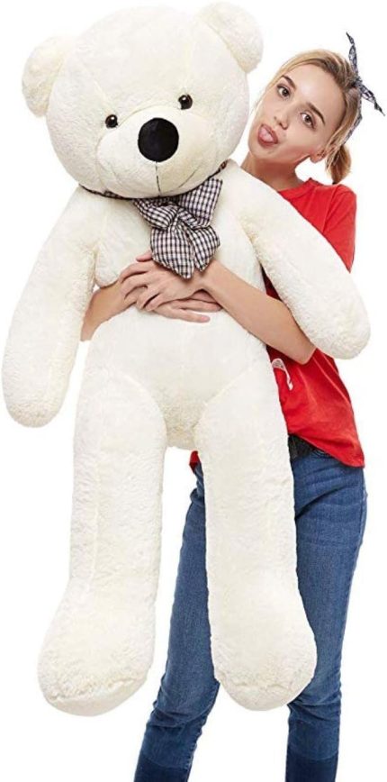 cm Rengarenk Papyonlu Peluş Ayıcık -% 100 YERLİ Beyaz