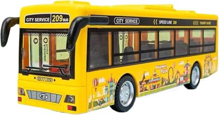 Çocukların Favori Oyuncak Otobüs Araba Modeli Açık Kapı Ve Gerçekçi Otobüs Deneyiminin Keyfini Çıkarın Çocuk Büyük Otobüs Oyuncak ABS Simüle Otobüs, sarı