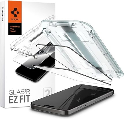 iPhone 15 Pro ile uyumlu Cam Ekran Koruyucu Kolay Kurulum GLAS.tR EZ Fit Full Cover HD Black (2 Adet) - AGL06893