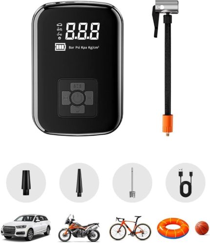 A5566 Kablosuz Dijital Hava Kompresörü | 4000mAh Powerbank | 150 PSI | LED Işıklı Taşınabilir Şarjlı Pompa