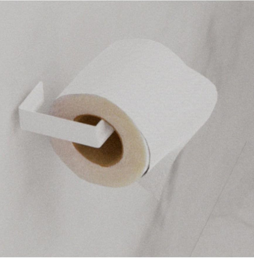 Metal Beyaz Yapışkanlı Tuvalet Kağıtlık, Yapışkanlı Wc Kağıtlık, Tuvalet Kağıdı Askısı 3M Yapışkanlı Tasarım MT73B - Görsel 5