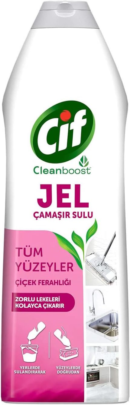 Jel Yüzey Temizleyici Cleanboost Tüm Yüzeyler için Leke Çıkarıcı Çamaşır Sulu Çiçek Ferahlığı 750 ml