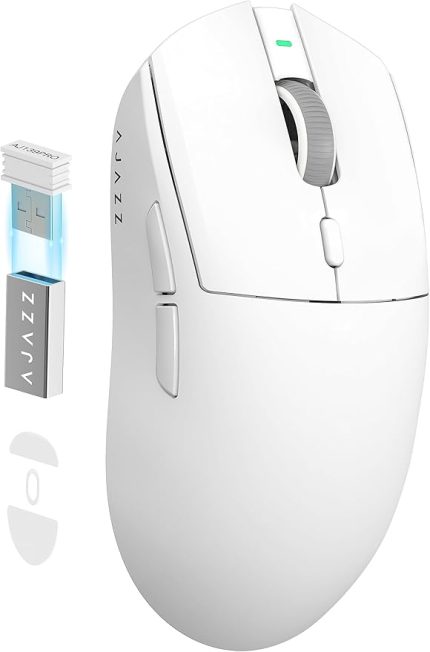 AJ139 PRO X SUPERLIGHT Kablosuz Oyun Faresi,Ultra Hafif(59g),Pixart PAW3395 Optik Sensör,26000 DPI,2.4Ghz/USB C Kablolu,Ergonomik,6 Programlanabilir Düğme,200 Saat Pil Ömrü,PC/MAC için - Beyaz