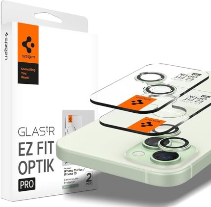 iPhone 15 / 15 Plus / 14 / 14 Plus Kamera Lens Camı Koruyucu Glas.tR EZ Fit Optik Pro (2 Adet) Green - AGL07169