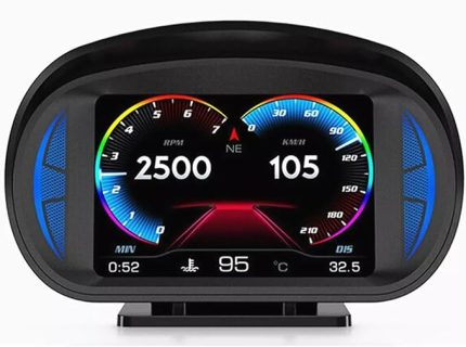 HUD OBD2 GPS Ölçer Araba Ölçer Aşırı Alarm Eğim Ölçer Çift Sistem