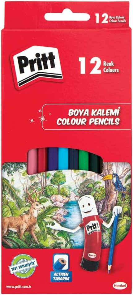 12'li Uzun Kuru Boya Kalemi, 12 Renk