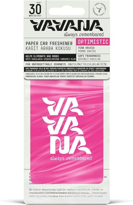 Kağıt Araba Kokusu, Asma Oto Kokusu | 30 Gün Etkili | Araç içi Koku Giderici (Pembe Orkide)