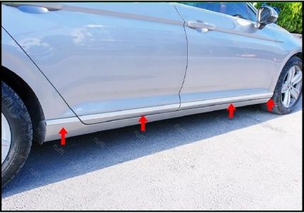 OTO AKSESUAR B8 Krom Yan Kapı Çıtası 8 Prç. 2015 Üzeri P.çelik VW Passat B8 ile uyumlu