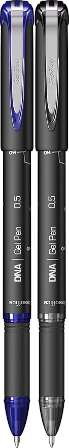 OFFICE DNA 0.5 Mm Jel Kalem Mavi & Siyah 2'Li Blister, 0.5 mm