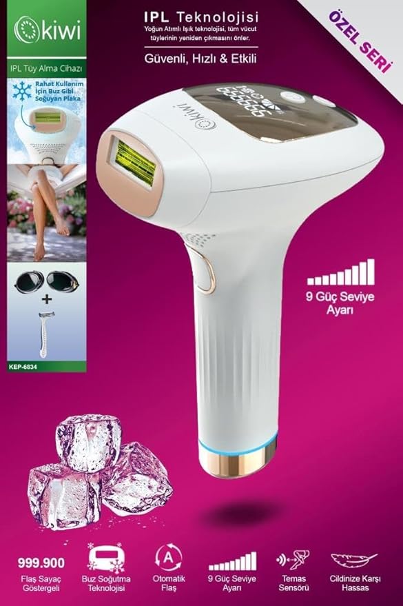 Ipl Buz Lazer Epilasyon Tüy Alma Cihazı Otomatik Yüz,vücut,hassas Bölge Kullanımı 999.900 Atım 6834