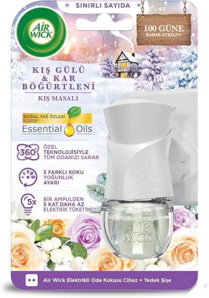 Wick Elektrikli Oda Kokusu Cihaz Yedek Şişe Kış Masalı Kış Gülü ve Kar Böğürtleni