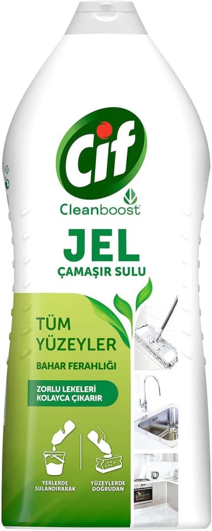 Jel Yüzey Temizleyici Cleanboost Tüm Yüzeyler için Leke Çıkarıcı Çamaşır Sulu Bahar Ferahlığı 1500 ml