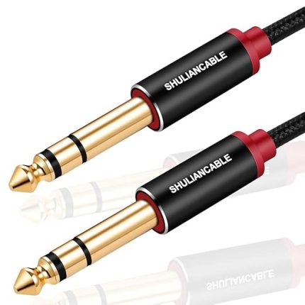 6,35 mm Gitar Ses Kablosu, Naylon Örgülü 6,35 mm - 6,35 mm Jak Ses Kablosu, Elektro Gitar, Elektronik Piyano, Bas Amplifikatörü, Tuş Amplifikatörü vb. için (3M)