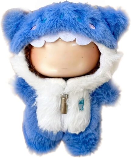 labubu Bebekler için Giysiler - Sevimli Köpekbalığı Kıyafeti 6,7 inç (17 cm) 1 Parça Deniz Temalı Kostüm Aksesuarı, Arkadaşlar (Bebek Dahil Değildir) - Koleksiyoncular ve Giydirme için Mükemmel