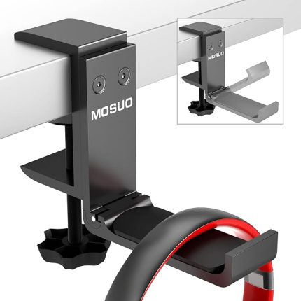 Kulaklık standı, evrensel kulaklık tutucu, alüminyum kulaklık tutucu, oyun kulaklığı, ayarlanabilir kıskaç, Bluetooth kulaklık, çocuklar için kulaklık standı, siyah